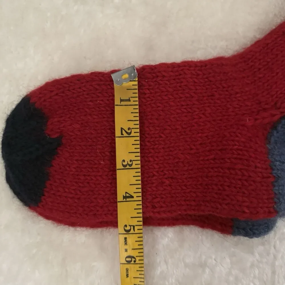 Northwest Express Wool Socks Nepal Fair Isle Outdoors GORP Red Chunky Warm OS